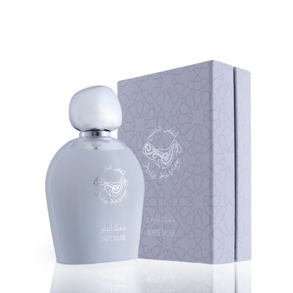 White Musk - مسك أبيض Brand: Anfas Al Khaleej Perfumes Fragrance Type: eau de parfum Size : 100ml Fragrance Family: Floral/Powdery Fragrance Description: Top Note: Orange, Rhubarb, Violet Middle Note: Cedar wood, Lily, Rose Base Note: Musk, Amber, Tonka bean العلامة التجارية: أنفاس الخليج  للعطور نوع العطر: او دي بارفان الحجم: 100 مل من عائلة الزهور/البودرة :مكونات العطر النوتة العليا: البرتقال ، الراوند ، البنفسج النوتة الوسطى "قلب العطر": خشب شجرة الأرز ، الزنبق ، الورد الجوري قاعدة العطر"النوتة السفلى": المسك ، العنبر ، حبوب فول التونكا