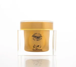 Experience the luxurious aroma of Bakhoor Saffron by Anfas Al Khaleej. A rich blend of saffron and traditional incense, creating a warm, captivating fragrance for your home.