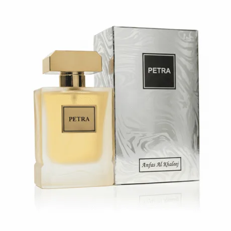 Discover the timeless elegance of Petra, a signature fragrance from Anfas Alkhaleej. Inspired by history and beauty, this fragrance strikes a perfect balance between fresh aromatic lavender and warm oriental vanilla. Top Notes: Lavender, Mandarin Orange, Black Currant. Middle Notes: Lavender, Orange Blossom, Jasmine. Base Notes: Madagascar Vanilla, Musk, Cedar, Ambergris.